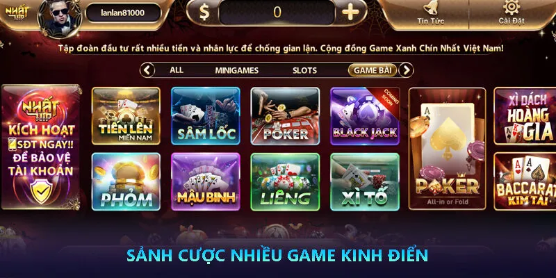 Các siêu phẩm giải trí tại Game Bài Nhatvip
